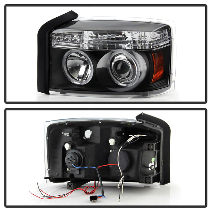 Spyder Dodge Dakota 05-07 Projector Headlights LED Halo Black High H1 Low H1 PRO-YD-DDAK05-BK 5009760
