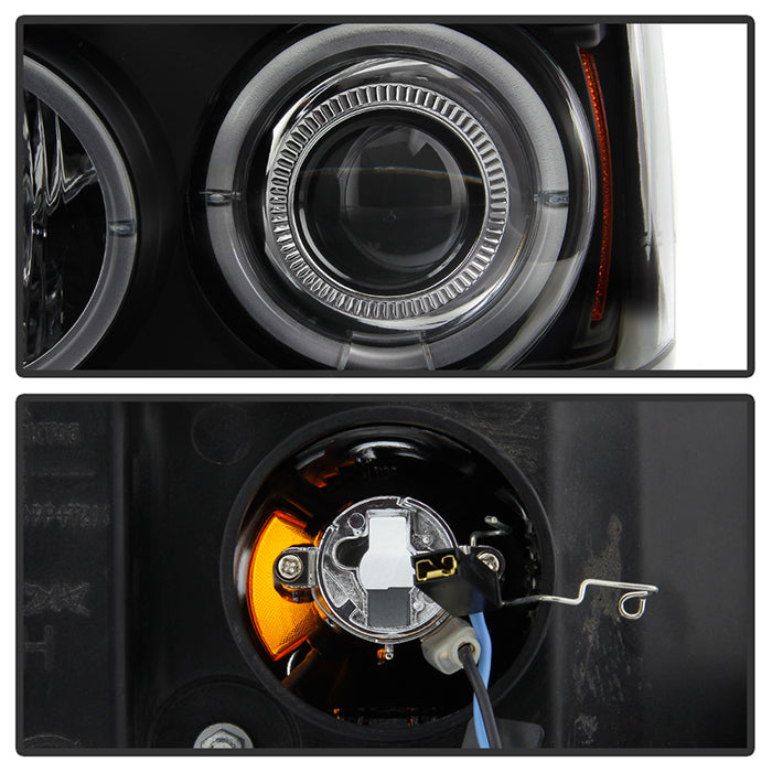 Spyder Dodge Dakota 05-07 Projector Headlights LED Halo Black High H1 Low H1 PRO-YD-DDAK05-BK 5009760