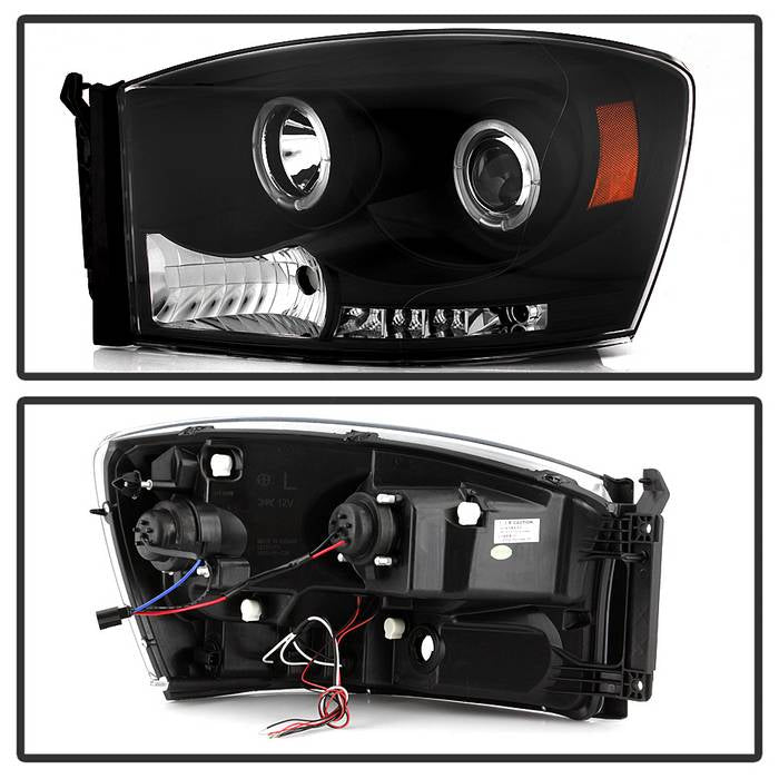 Spyder Dodge Ram 1500 06-08/Ram 2500 06-09 Projector Headlights LED Halo LED Blk PRO-YD-DR06-HL-BK 5010001
