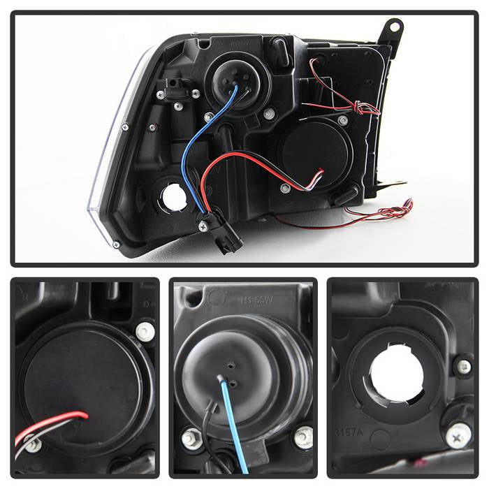 Spyder Dodge Ram 1500 09-14 10-14 Projector Headlights Halogen- LED Halo LED - Chrm PRO-YD-DR09-HL-C 5010049