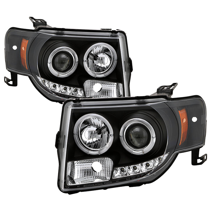 Spyder Ford Escape 08-12 Projector Headlights Halogen Model Only - DRL Black PRO-YD-FES08-DRL-BK 5074225
