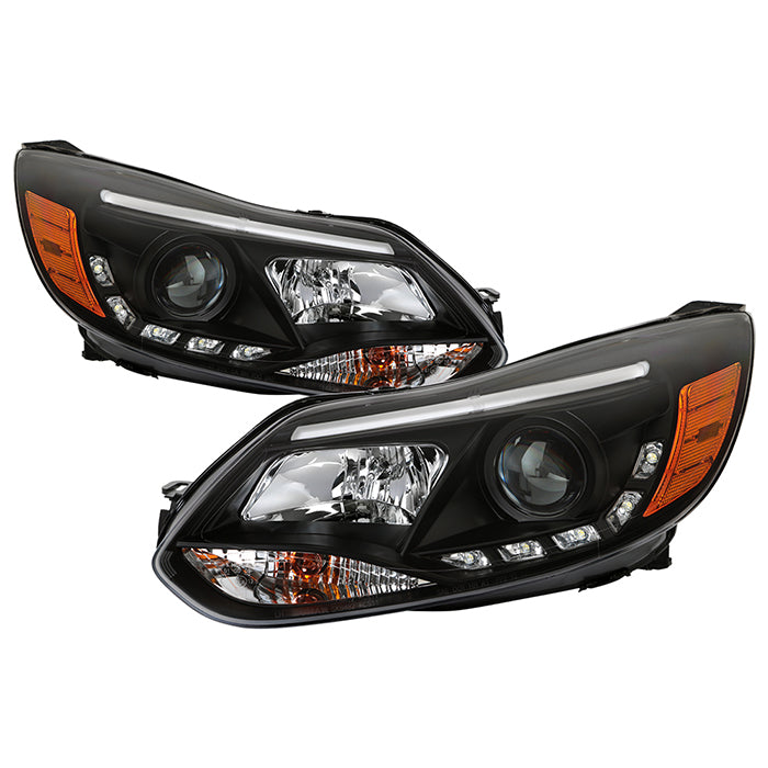Spyder Ford Focus 12-14 Projector Headlights Halogen Model Only - DRL Black PRO-YD-FF12-DRL-BK 5072832