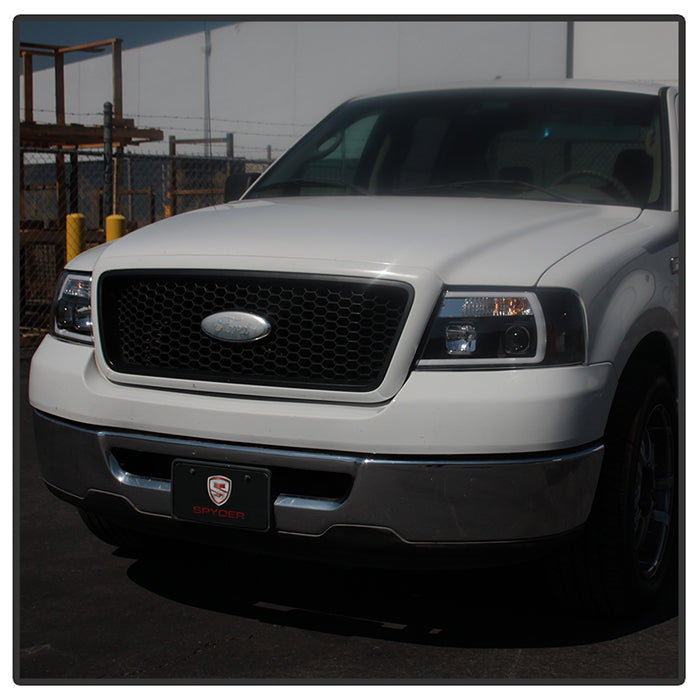 Spyder 04-08 Ford F-150 Projector Headlights - Light Bar DRL - Black PRO-YD-FF15004V2-LB-BK 5084484