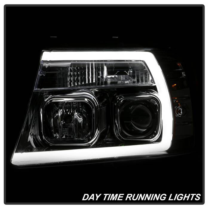 Spyder 04-08 Ford F-150 Light Bar Projector Headlights - Chrome (PRO-YD-FF15004V2-LB-C) 5084637