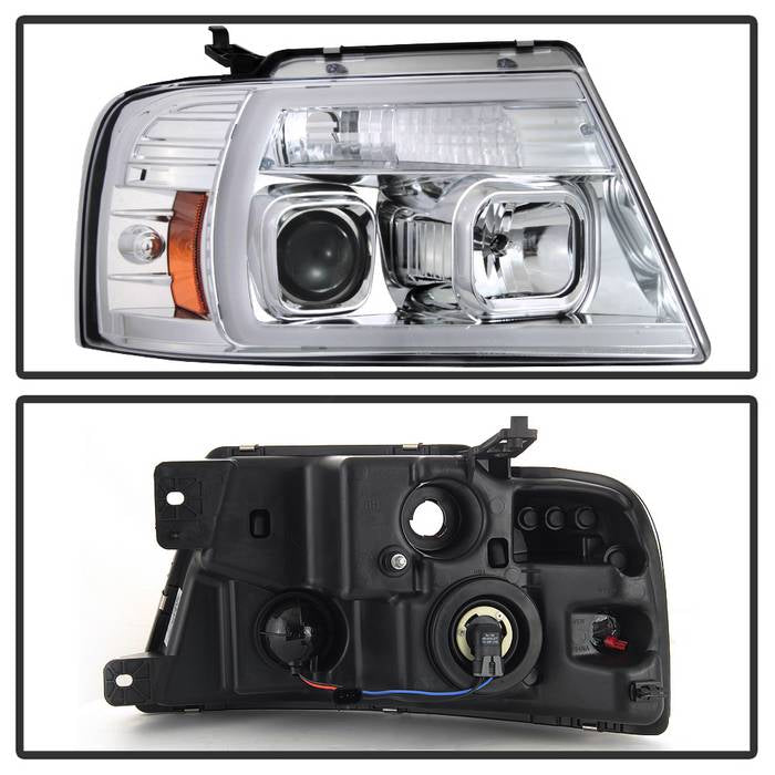 Spyder 04-08 Ford F-150 Light Bar Projector Headlights - Chrome (PRO-YD-FF15004V2-LB-C) 5084637