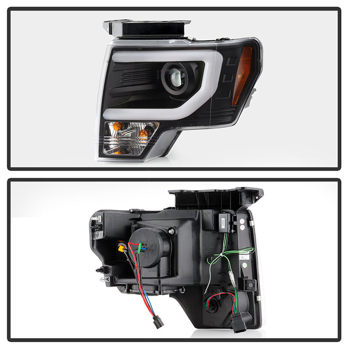 Spyder Ford F150 09-14 Projector Headlights Halogen Model- Light Bar DRL Blk PRO-YD-FF15009-LBDRL-BK 5077592