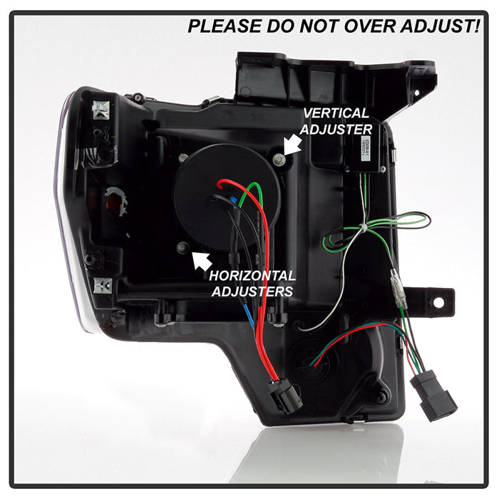 Spyder Ford F150 09-14 Projector Headlights Halogen Model- Light Bar DRL Blk PRO-YD-FF15009-LBDRL-BK 5077592