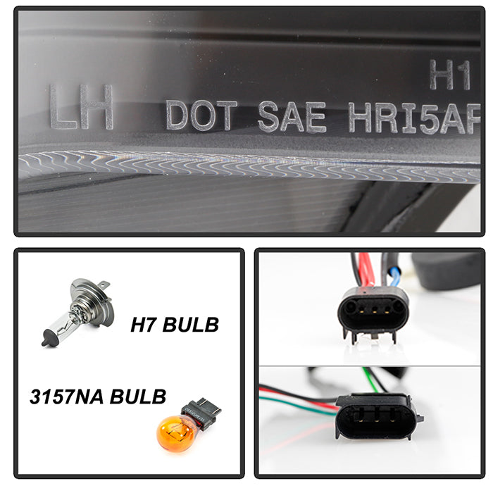 Spyder Ford F150 09-14 Projector Headlights Halogen Model- Light Bar DRL Blk PRO-YD-FF15009-LBDRL-BK 5077592