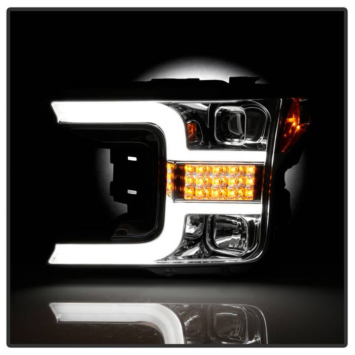Spyder Signature Ford F150 18-19 (Halogen Model) Proj. Headlights - Chrome (PRO-YD-FF15018-LBSEQ-C) 5086631