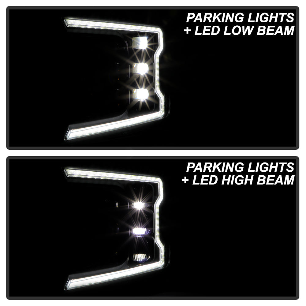 SPYDER 18-20 Ford F-150 Headlights - Halogen Model Only - DRL LED - Black PRO-YD-FF15018HALAP-SEQ-BK 5088475