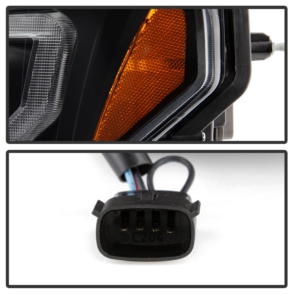 SPYDER 18-20 Ford F-150 Headlights - Halogen Model Only - DRL LED - Black PRO-YD-FF15018HALAP-SEQ-BK 5088475