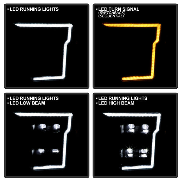 SPYDER Ford F150 20-21 Quad High-Power LED Module - Black (PRO-YD-FF15021HALAP-SBSEQ-BK) 5088833