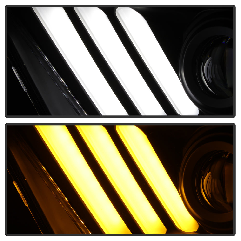 Spyder 10-13 Ford Mustang - Halogen - Projector Headlights - LED Signals -Black (PRO-YD-FM2010V2-BK) 5085429