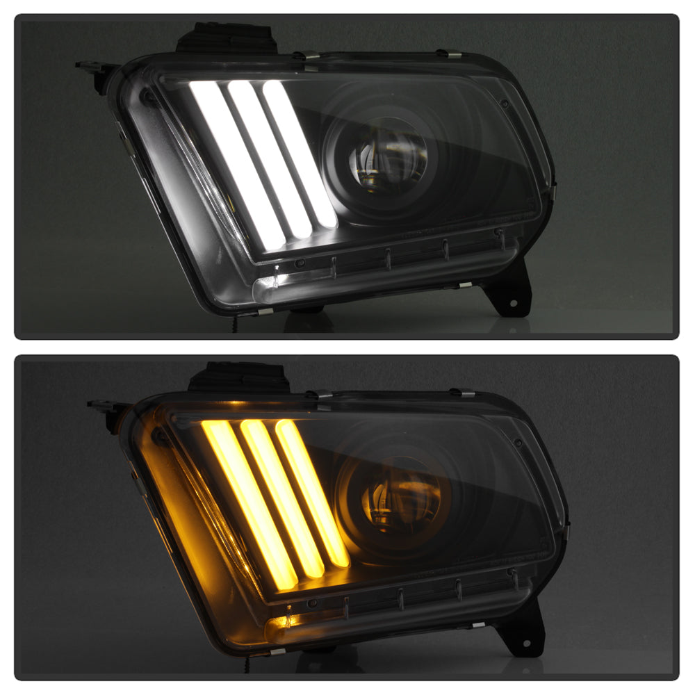 Spyder 10-13 Ford Mustang - Halogen - Projector Headlights - LED Signals -Black (PRO-YD-FM2010V2-BK) 5085429