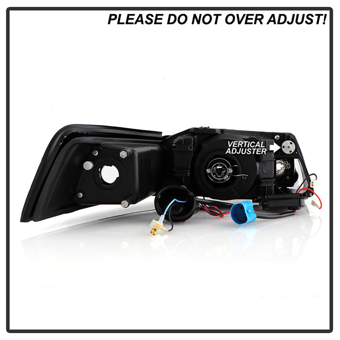 Spyder Ford Mustang 99-04 Projector Headlights LED Halo Black High H1 Low H1 PRO-YD-FM99-1PC-AM-BK 5010445