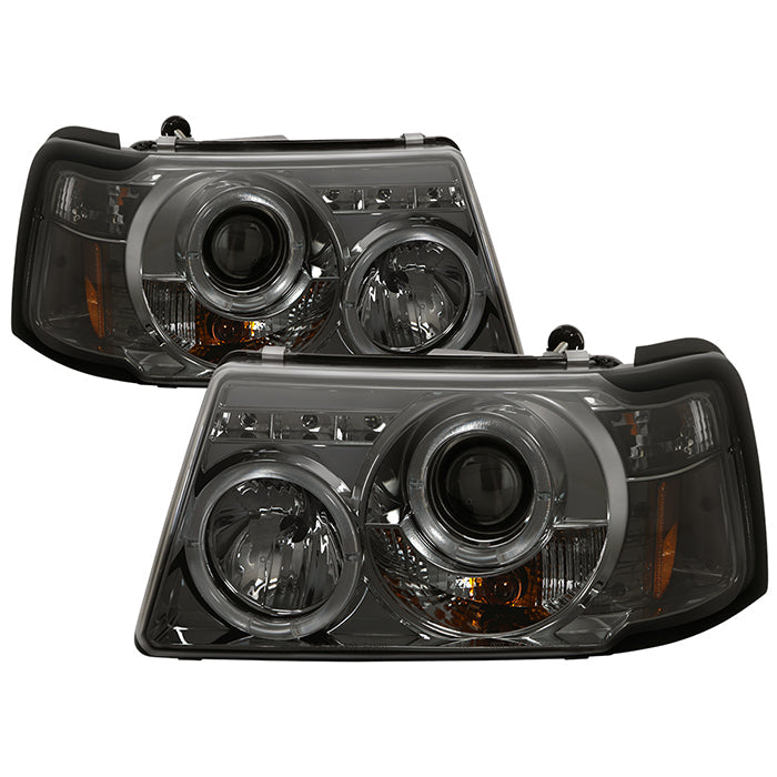 Spyder Ford Ranger 01-11 1PC Projector Headlights LED Halo LED Smke PRO-YD-FR01-1PC-HL-SM 5010513