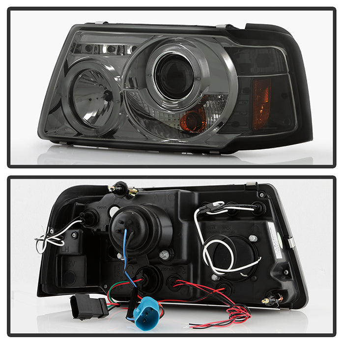 Spyder Ford Ranger 01-11 1PC Projector Headlights LED Halo LED Smke PRO-YD-FR01-1PC-HL-SM 5010513