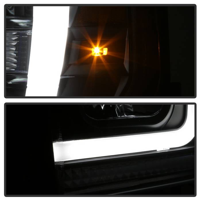 Spyder 08-10 Ford F-250 Projector Headlights V2 - Light Bar DRL LED - Black PRO-YD-FS08V2-LB-BK 5084477