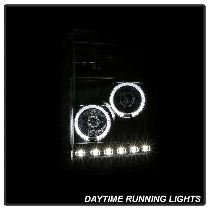 Spyder Ford Super Duty 11-16 Projector Headlights LEDHalo DRL All Black PRO-YD-FS11-HL-BKV2 5086013