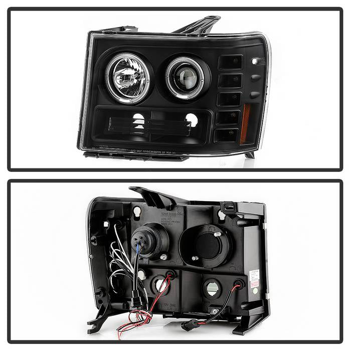 Spyder GMC Sierra 1500/GMC Sierra Denali 08-13 Projector LED Halo- LED All Blk PRO-YD-GS07-HL-BKV2 5086020