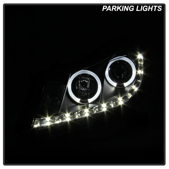 FR SPORT Spyder Honda Accord 08-12 4Dr Projector Headlights- LED Halo DRL Blk...