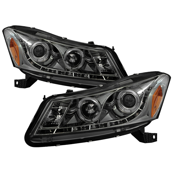 FR SPORT Spyder Honda Accord 08-12 4Dr Projector Headlights- LED Halo DRL Smke...