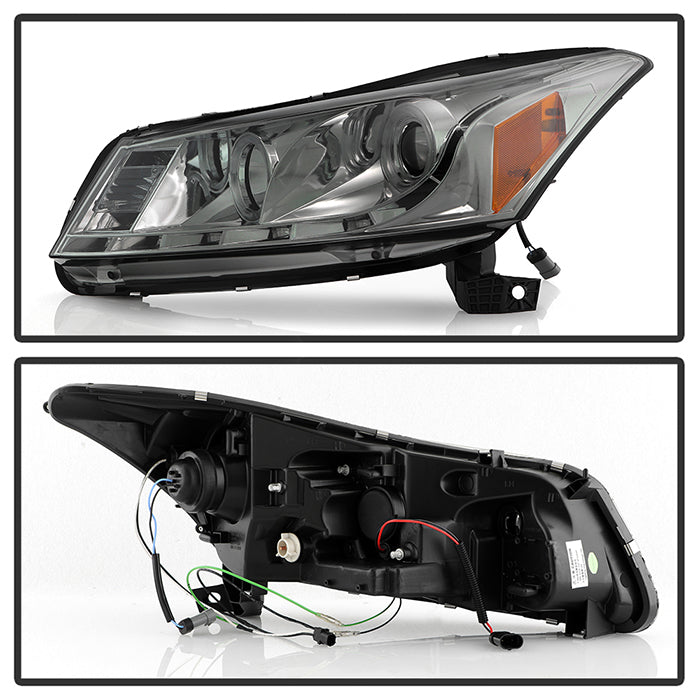 FR SPORT Spyder Honda Accord 08-12 4Dr Projector Headlights- LED Halo DRL Smke...