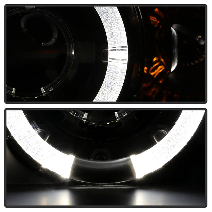 FR SPORT Spyder Honda Civic 01-03 2/4DR Projector Headlights - LED Halo Amber Reflector Blk...