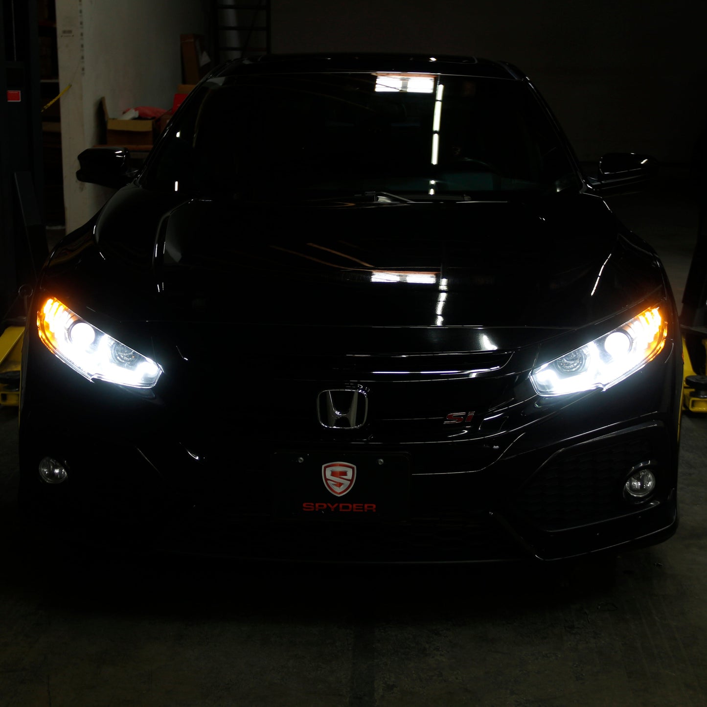 Spyder 16-18 Honda Civic 4Dr w/LED Seq Turn Sig Lights Proj Headlight - Black - PRO-YD-HC16-SEQ-BK 5086099
