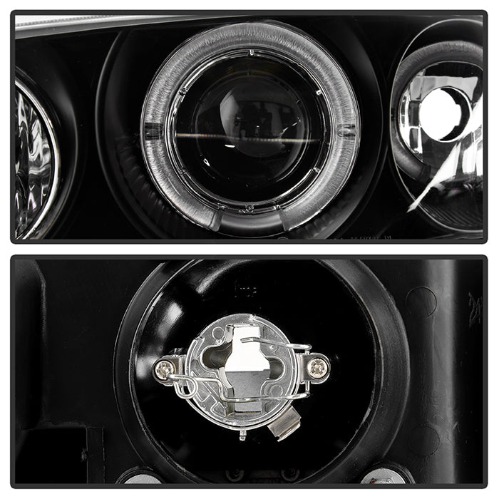 FR SPORT Spyder Honda Civic 92-95 2/3DR 1PC Projector LED Halo Amber Reflctr Blk...