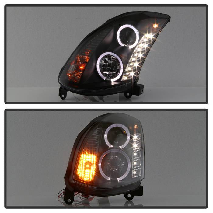 Spyder Infiniti G35 03-07 2DR Projector Halogen - LED Halo DRL Blk High H4 PRO-YD-IG35032D-DRL-BK 5011060