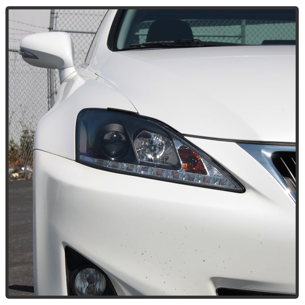 Spyder Lexus IS 250/350 2006-2010 Projector Headlights DRL Black PRO-YD-LIS06-DRL-BK 5080059