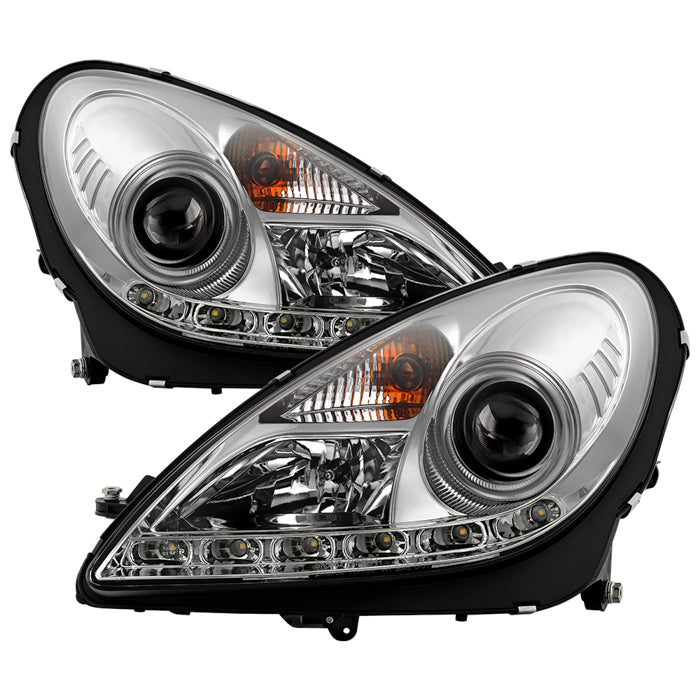 Spyder Mercedes Benz SLK 05-10 Projector Headlights Halogen Model- DRL Chrm PRO-YD-MBSLK05-DRL-C 5032539