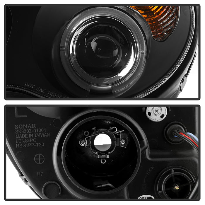 Spyder Mercedes Benz C-Class 01-05 4 DrProjector Headlights Halogen LED Halo Blk PRO-YD-MBW203-HL-BK 5011251