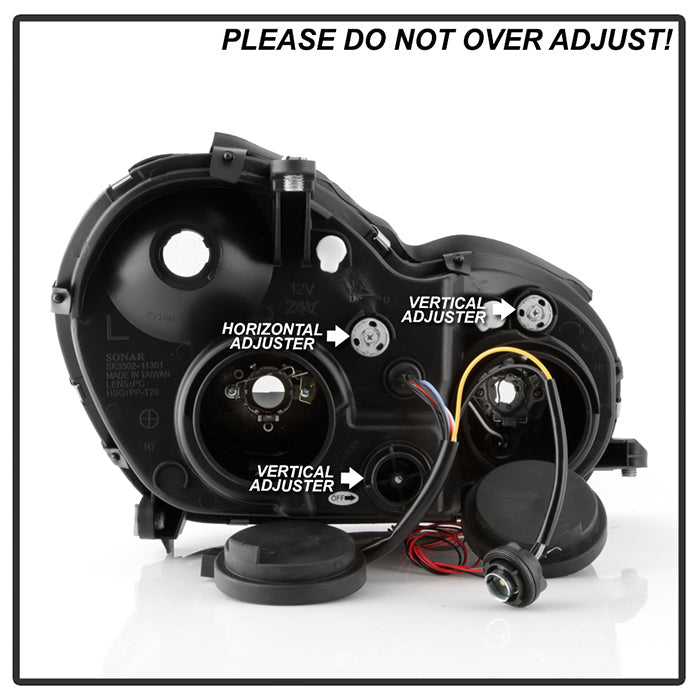 Spyder Mercedes Benz C-Class 01-05 4 DrProjector Headlights Halogen LED Halo Blk PRO-YD-MBW203-HL-BK 5011251