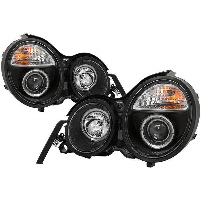 Spyder Mercedes Benz E-Class 95-99 Projector Headlights LED Halo Blk PRO-YD-MBW21095-HL-BK 5011275