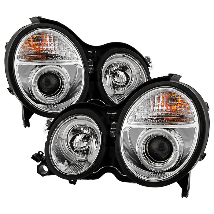 Spyder Mercedes Benz E-Class 00-02 Projector Headlights LED Halo Chrm PRO-YD-MBW21099-HL-C 5011305