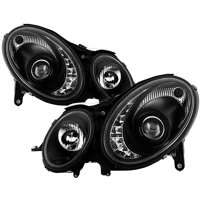 Spyder Mercedes Benz E-Class 03-06 Projector Halogen Model- DRL- Blk PRO-YD-MBW21103-DRL-BK 5017482