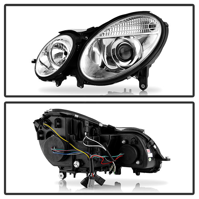 FR SPORT Spyder Mercedes Benz E-Class 03-06 Projector Headlights Xenon/HID Model- Chrm...