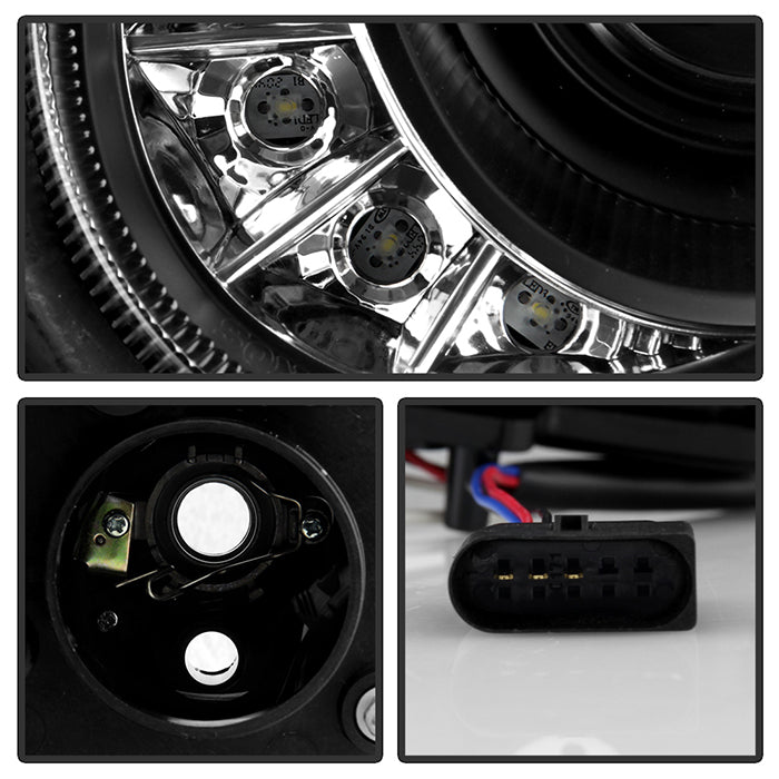 Spyder Mercedes Benz E-Class 07-09 Projector Headlights Halogen - DRL Blk PRO-YD-MBW21107-DRL-BK 5029379