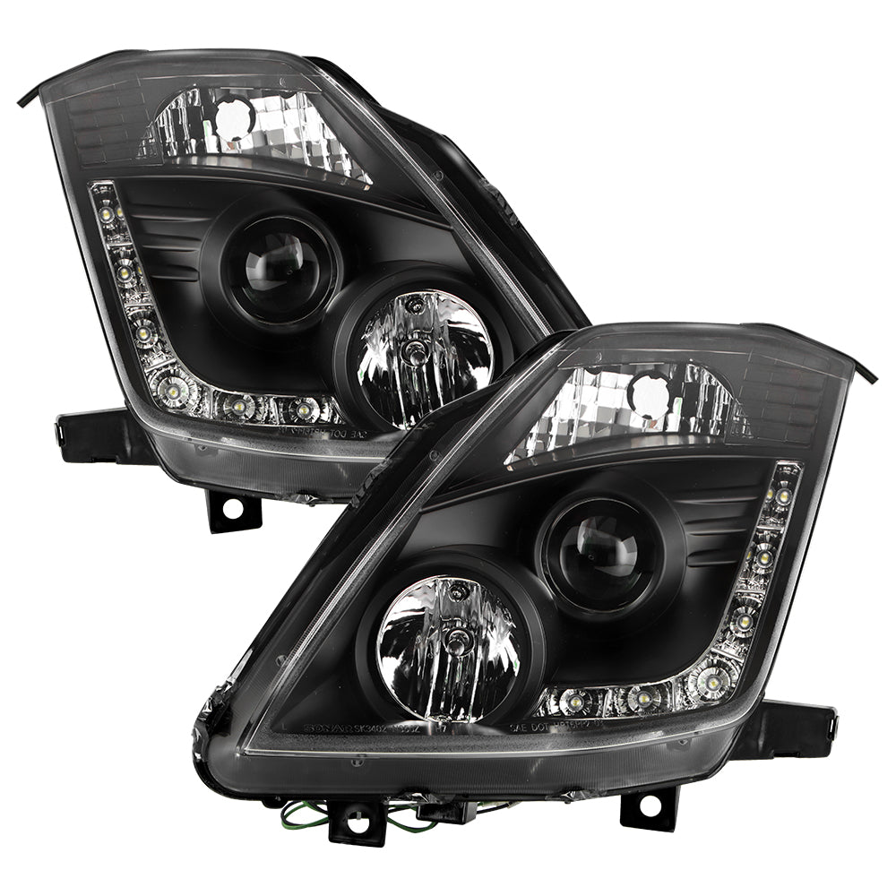 FR SPORT Spyder Nissan 350Z 03-05 Projector Headlights Xenon DRL Blk High H1 Lw D2R...