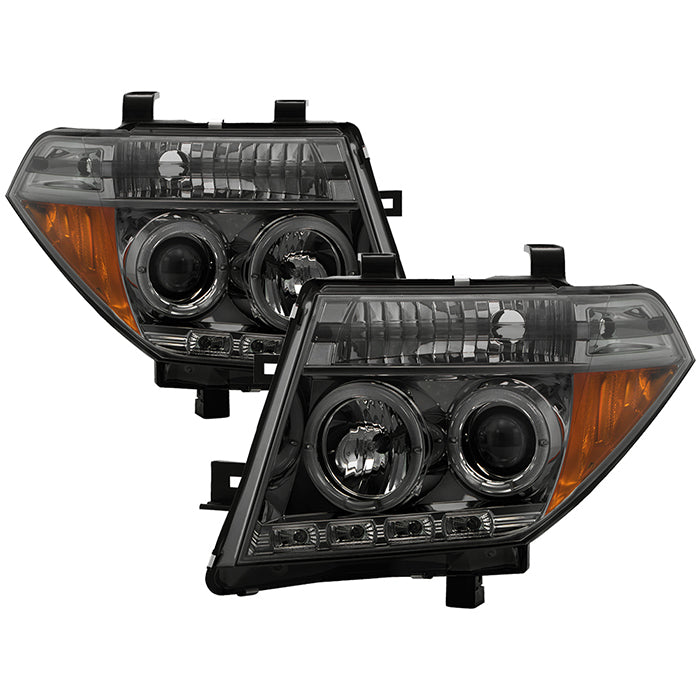 FR SPORT Spyder Nissan Frontier 05-08 Projector Headlights LED Halo LED Smke PRO-YD-NF05-HL-SM...
