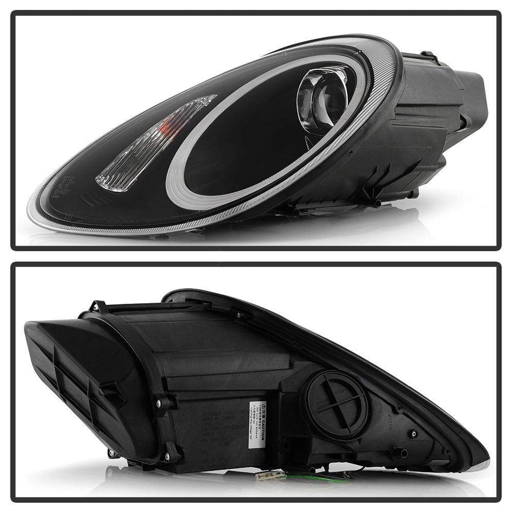 Spyder Porsche Cayman 05-08 Headlights - Halogen Model Only - DRL LED - Black PRO-YD-P98705-DRL-BK 5083197