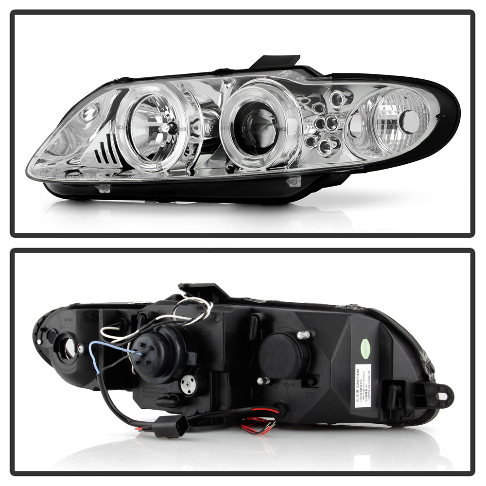 FR SPORT Spyder Pontiac GTO 04-06 Projector Headlights LED Halo LED Chrome High H1 Low H1...