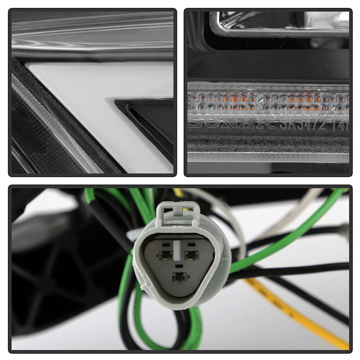 SPYDER 14-20 Toyota 4Runner Projector Headlights w/Seq. LED Turn Sig. LED White Light Bar Park Light 5088154