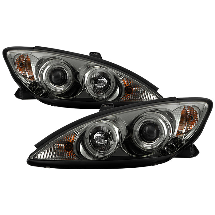 FR SPORT Spyder Toyota Camry 02-06 Projector Headlights LED Halo LED Smoke High H1 Low H1...