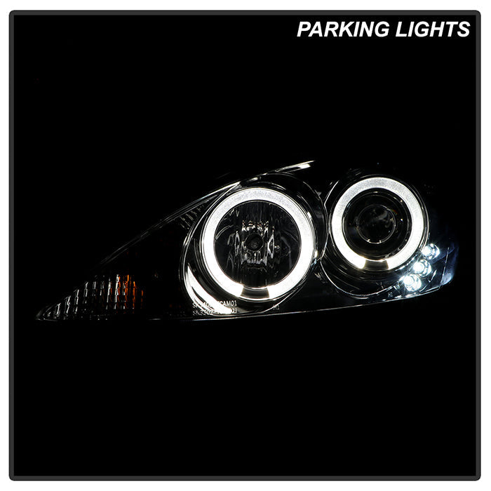 FR SPORT Spyder Toyota Camry 02-06 Projector Headlights LED Halo LED Smoke High H1 Low H1...