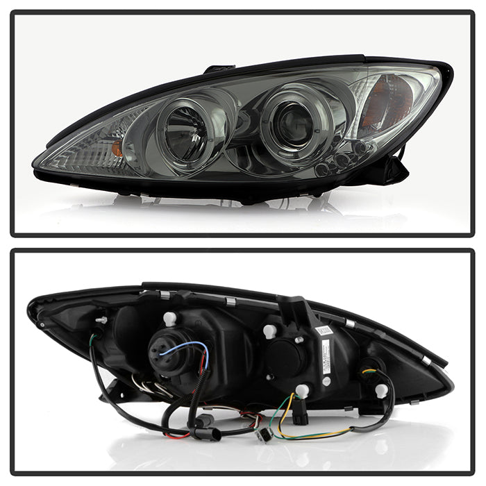 FR SPORT Spyder Toyota Camry 02-06 Projector Headlights LED Halo LED Smoke High H1 Low H1...