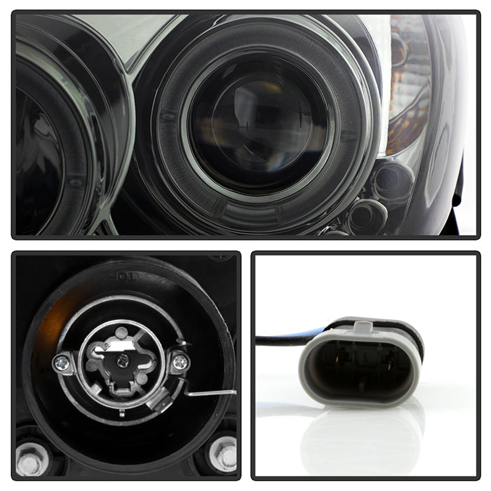 FR SPORT Spyder Toyota Camry 02-06 Projector Headlights LED Halo LED Smoke High H1 Low H1...