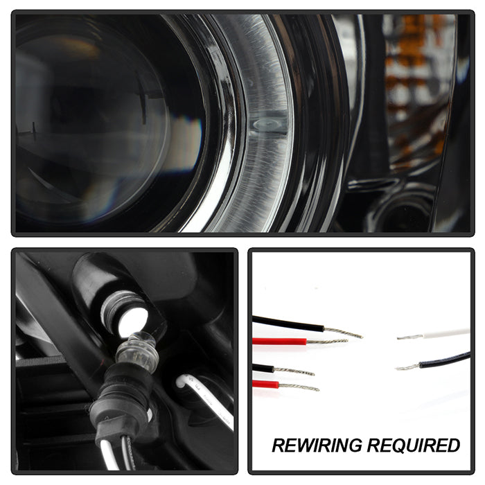 FR SPORT Spyder Toyota Camry 02-06 Projector Headlights LED Halo LED Smoke High H1 Low H1...